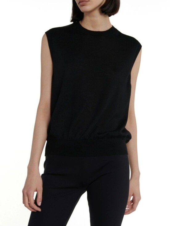 The Row Sweaters - The Row Balham Cashmere Sweater Vest In Black Size Medium